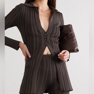 THE LINE BY K Nidia Rib Knit Polo Cardigan